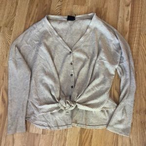 Waffle button long sleeve